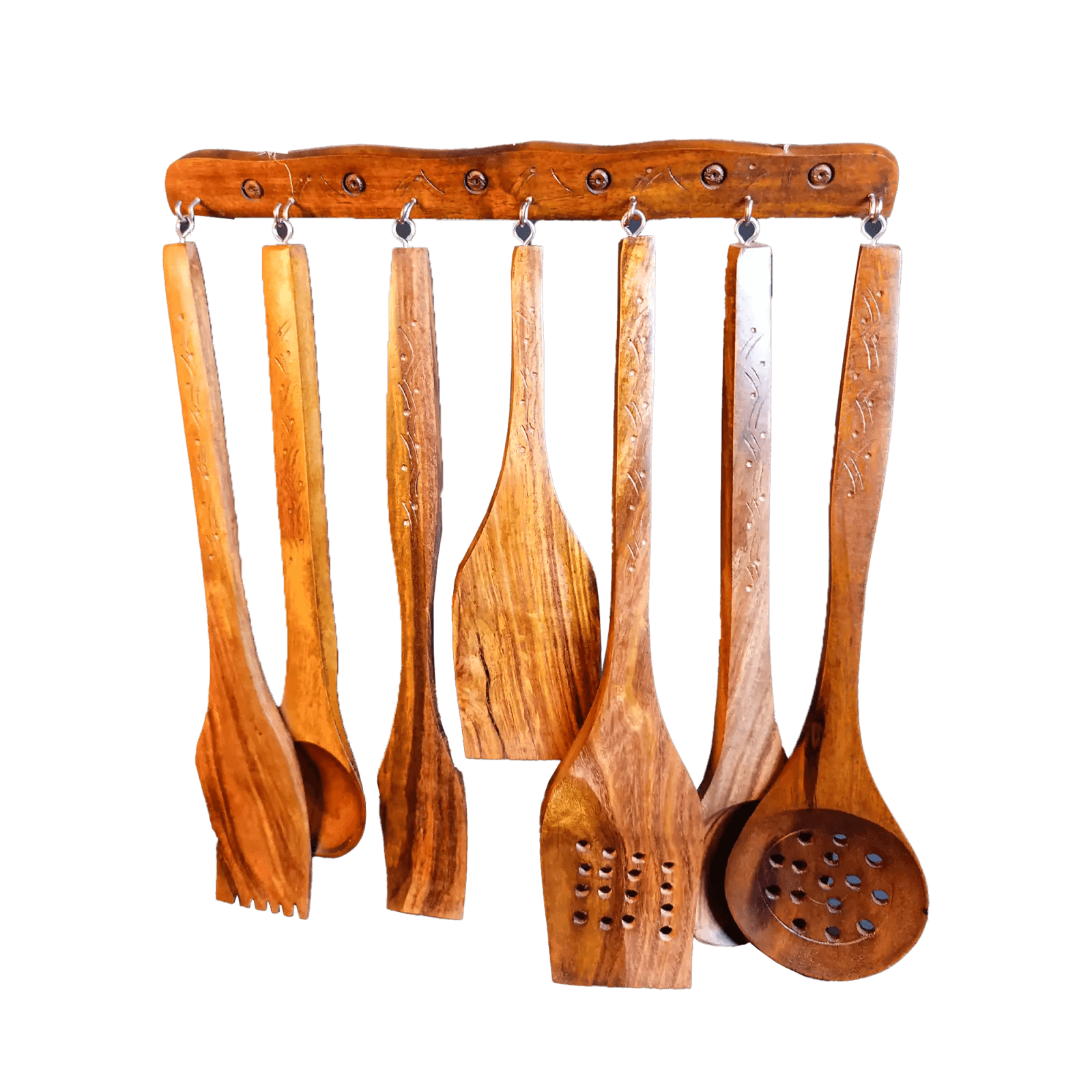 Large Wooden Cooking Spoon & Spatula Set - Image 1